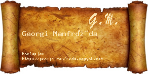 Georgi Manfréda névjegykártya